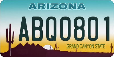 AZ license plate ABQ0801