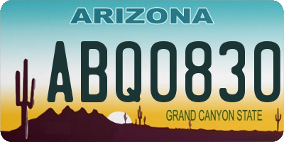 AZ license plate ABQ0830