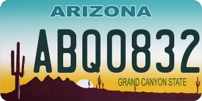 AZ license plate ABQ0832
