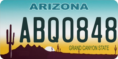 AZ license plate ABQ0848