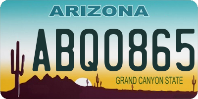 AZ license plate ABQ0865