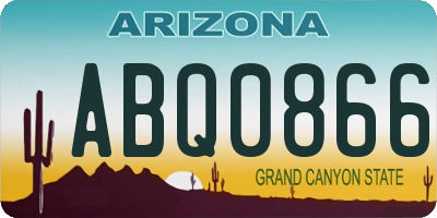 AZ license plate ABQ0866