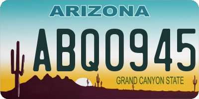 AZ license plate ABQ0945