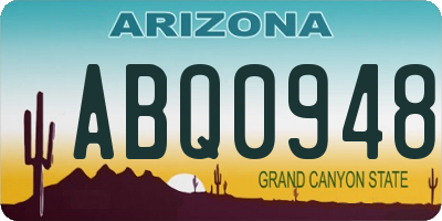 AZ license plate ABQ0948