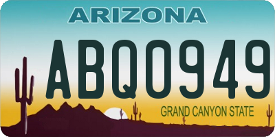 AZ license plate ABQ0949