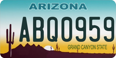 AZ license plate ABQ0959