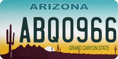 AZ license plate ABQ0966