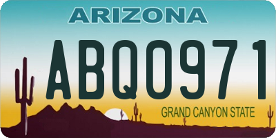 AZ license plate ABQ0971
