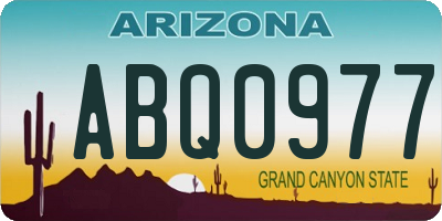 AZ license plate ABQ0977