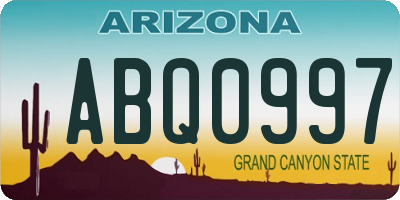 AZ license plate ABQ0997
