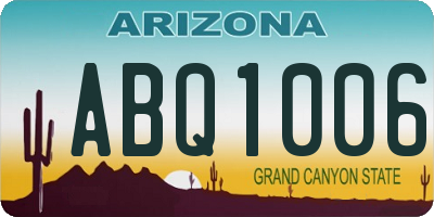 AZ license plate ABQ1006