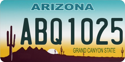 AZ license plate ABQ1025