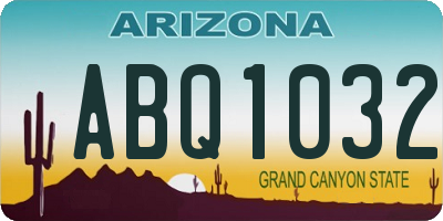 AZ license plate ABQ1032