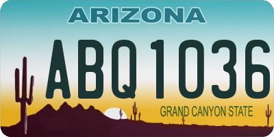 AZ license plate ABQ1036
