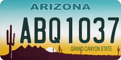 AZ license plate ABQ1037