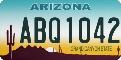 AZ license plate ABQ1042