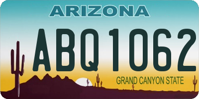 AZ license plate ABQ1062