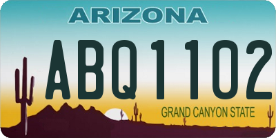 AZ license plate ABQ1102
