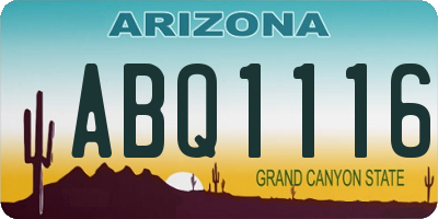 AZ license plate ABQ1116