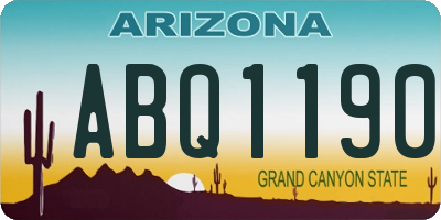 AZ license plate ABQ1190