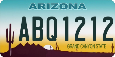 AZ license plate ABQ1212