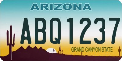 AZ license plate ABQ1237