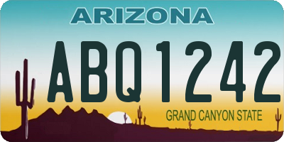 AZ license plate ABQ1242