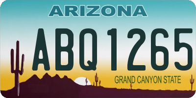 AZ license plate ABQ1265