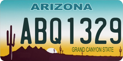 AZ license plate ABQ1329