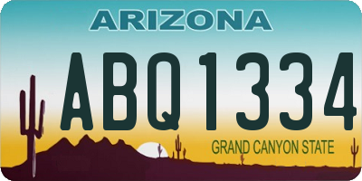 AZ license plate ABQ1334