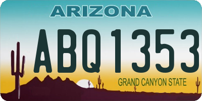 AZ license plate ABQ1353