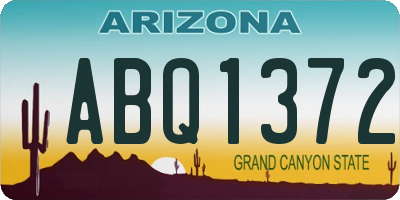 AZ license plate ABQ1372