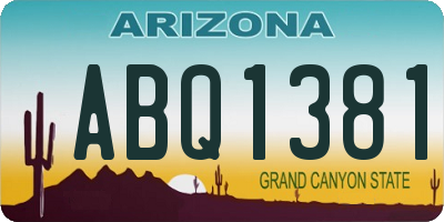 AZ license plate ABQ1381