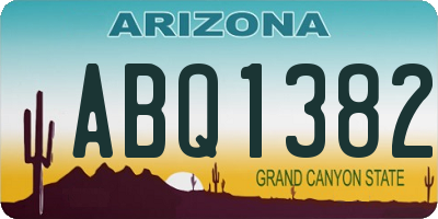 AZ license plate ABQ1382