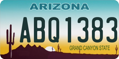 AZ license plate ABQ1383