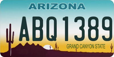 AZ license plate ABQ1389