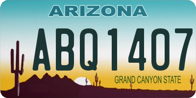 AZ license plate ABQ1407