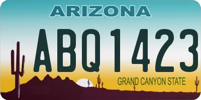 AZ license plate ABQ1423