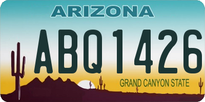 AZ license plate ABQ1426
