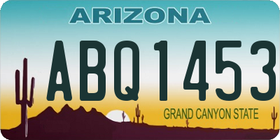AZ license plate ABQ1453