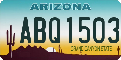 AZ license plate ABQ1503