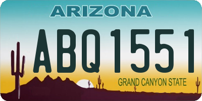 AZ license plate ABQ1551