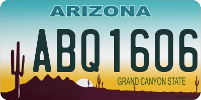 AZ license plate ABQ1606