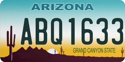 AZ license plate ABQ1633