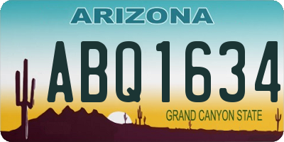 AZ license plate ABQ1634