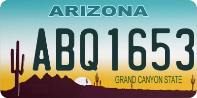 AZ license plate ABQ1653