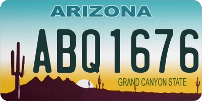 AZ license plate ABQ1676