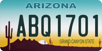 AZ license plate ABQ1701