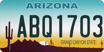 AZ license plate ABQ1703