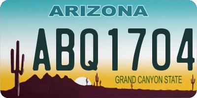 AZ license plate ABQ1704